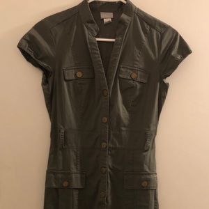 H&M Army Green Button Up Shirt Dress